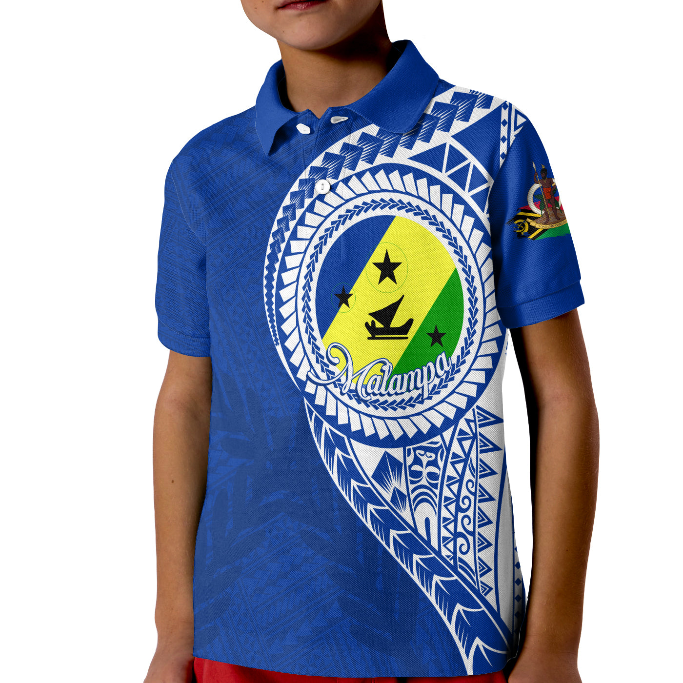 (Custom Personalised) Vanuatu Malampa Province KID Polo Shirt Malampa Emblem LT7 Unisex Blue - Polynesian Pride