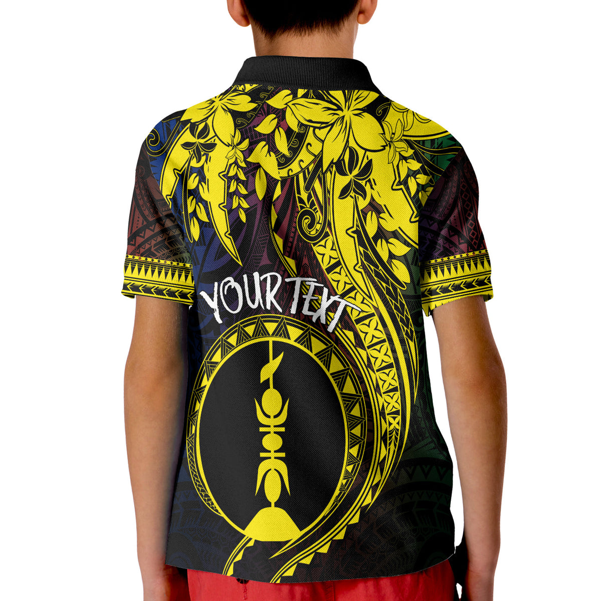 New Caledonia Custom Polo Shirt Kanaky Mix Plumeria LT7 - Polynesian Pride