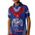 Personalised Toa Samoa Polo Shirt KID Ulafala Style Samoa Warriors LT7 Kid Blue - Polynesian Pride