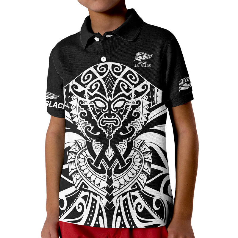 Aotearoa Silver Fern Rugby Sevens Kid Polo Shirt Maori Tribal All Black LT9 Kid Blue - Polynesian Pride