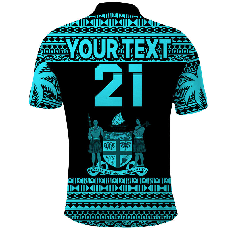 Custom Fiji Rugby Sevens Polo Shirt Simple Blue Style LT9 - Polynesian Pride
