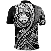 Custom Federated States of Micronesia Independence Day Polo Shirt Black Polynesian Wave Style LT9 - Polynesian Pride