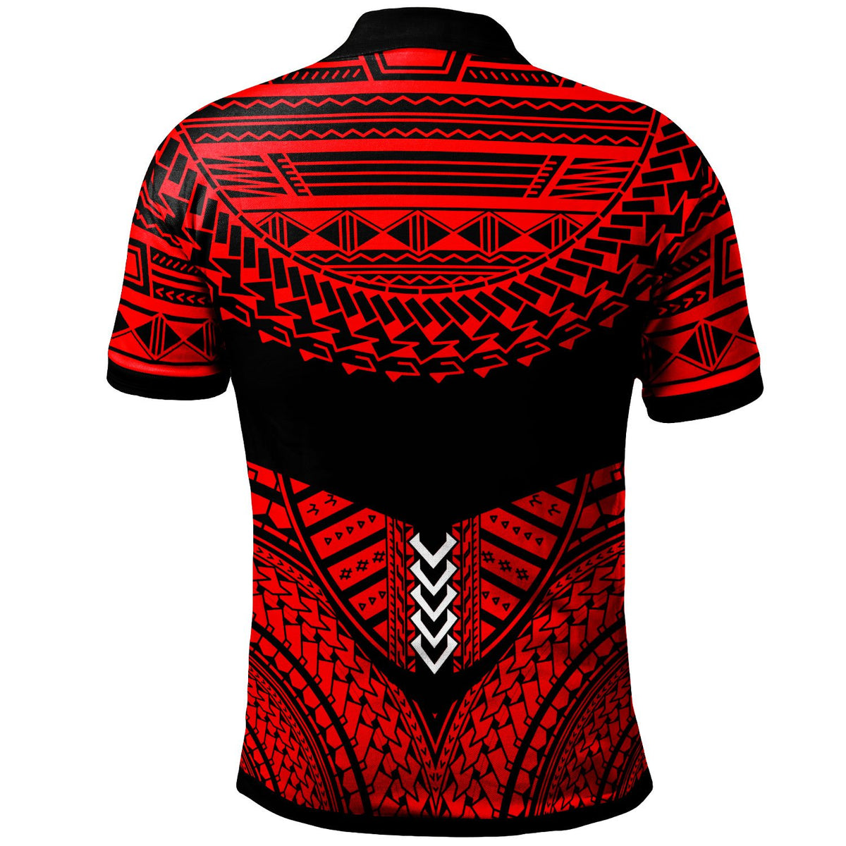 YAP Custom Polo Shirt Tribal Pattern Cool Style Red Color - Polynesian Pride