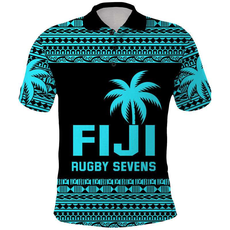 Custom Fiji Rugby Sevens Polo Shirt Simple Blue Style LT9 Blue - Polynesian Pride