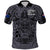 (Custom Text and Number) New Zealand Taiaha Maori Polo Shirt Minimalist Silver Fern All Black LT9 Black - Polynesian Pride