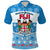 Fiji Masi Tapa Christmas Vibe Polo Shirt LT9 Blue - Polynesian Pride