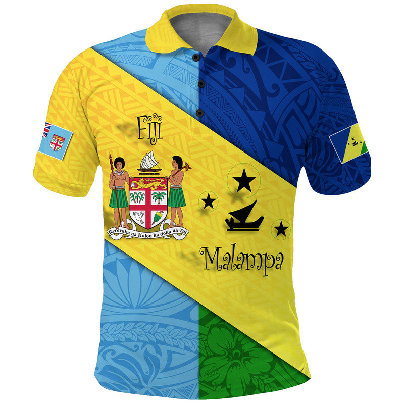 Custom Malampa Fiji Day Polo Shirt Polynesian Line Arty Style LT9 Adult Yellow - Polynesian Pride