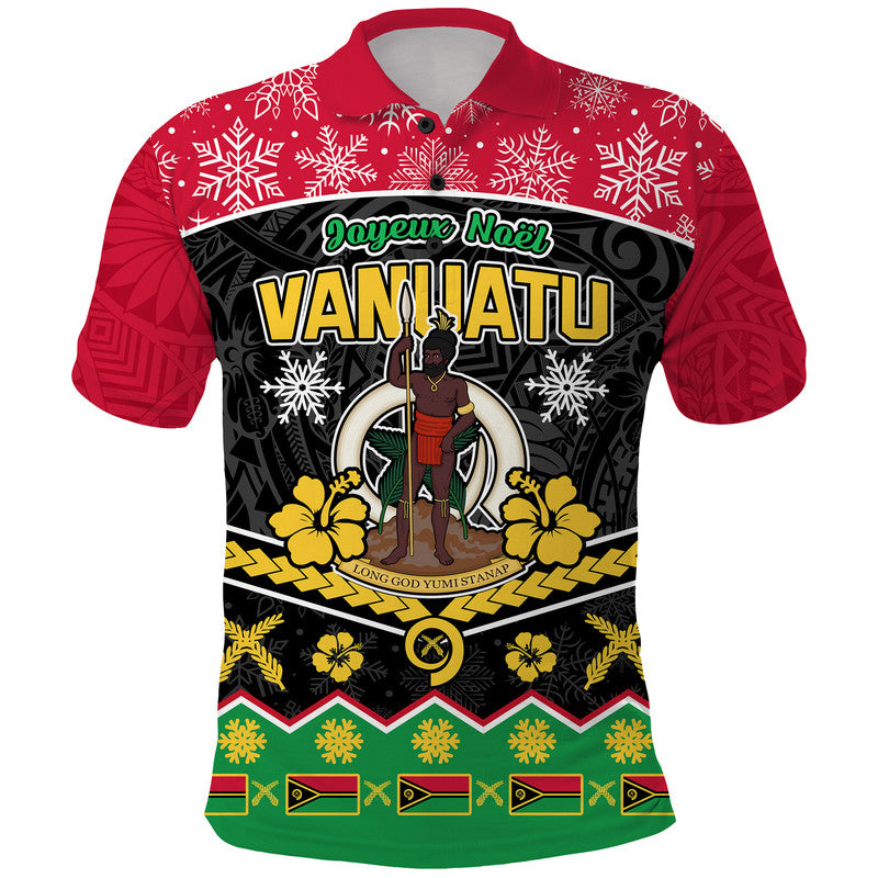 Custom Vanuatu Tribal Polynesian Christmas Vibe Polo Shirt LT9 Red - Polynesian Pride