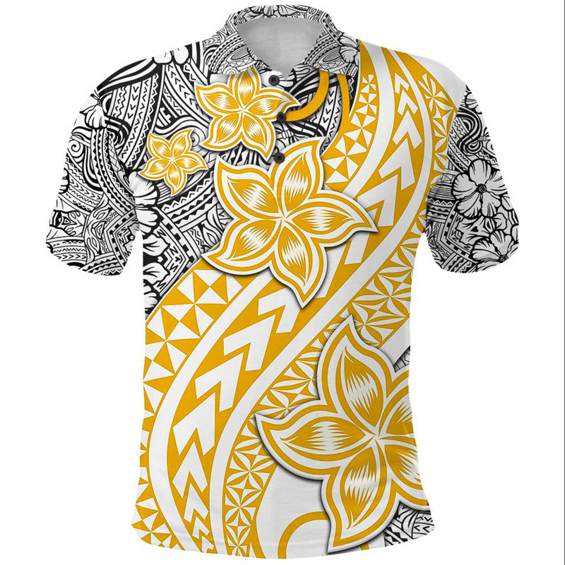 Traditional Polynesian Tribal Tattoo Retro Polo Shirt Yellow LT9 Yellow - Polynesian Pride