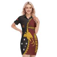 Personalised Papua New Guinea Polo Dress 47th Independence Anniversary - Motu Revareva LT7 Red - Polynesian Pride