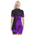 Maori Floral Pattern Polo Dress Hummingbird - Purple LT7 - Polynesian Pride