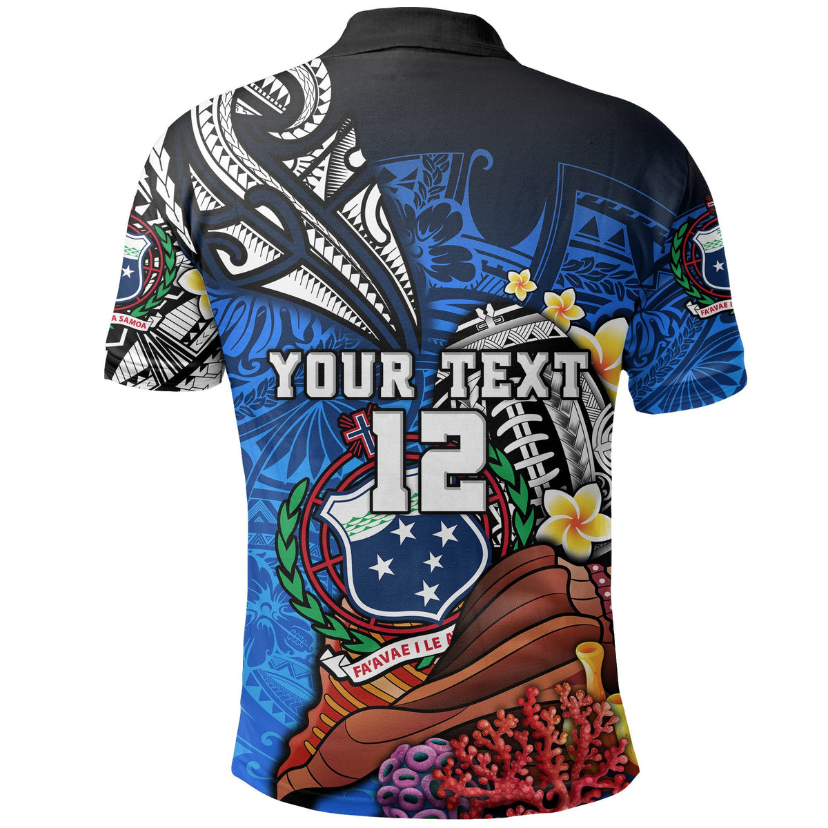 Custom Samoa Rugby Polo Shirt Polynesian Ocean World Style - Polynesian Pride