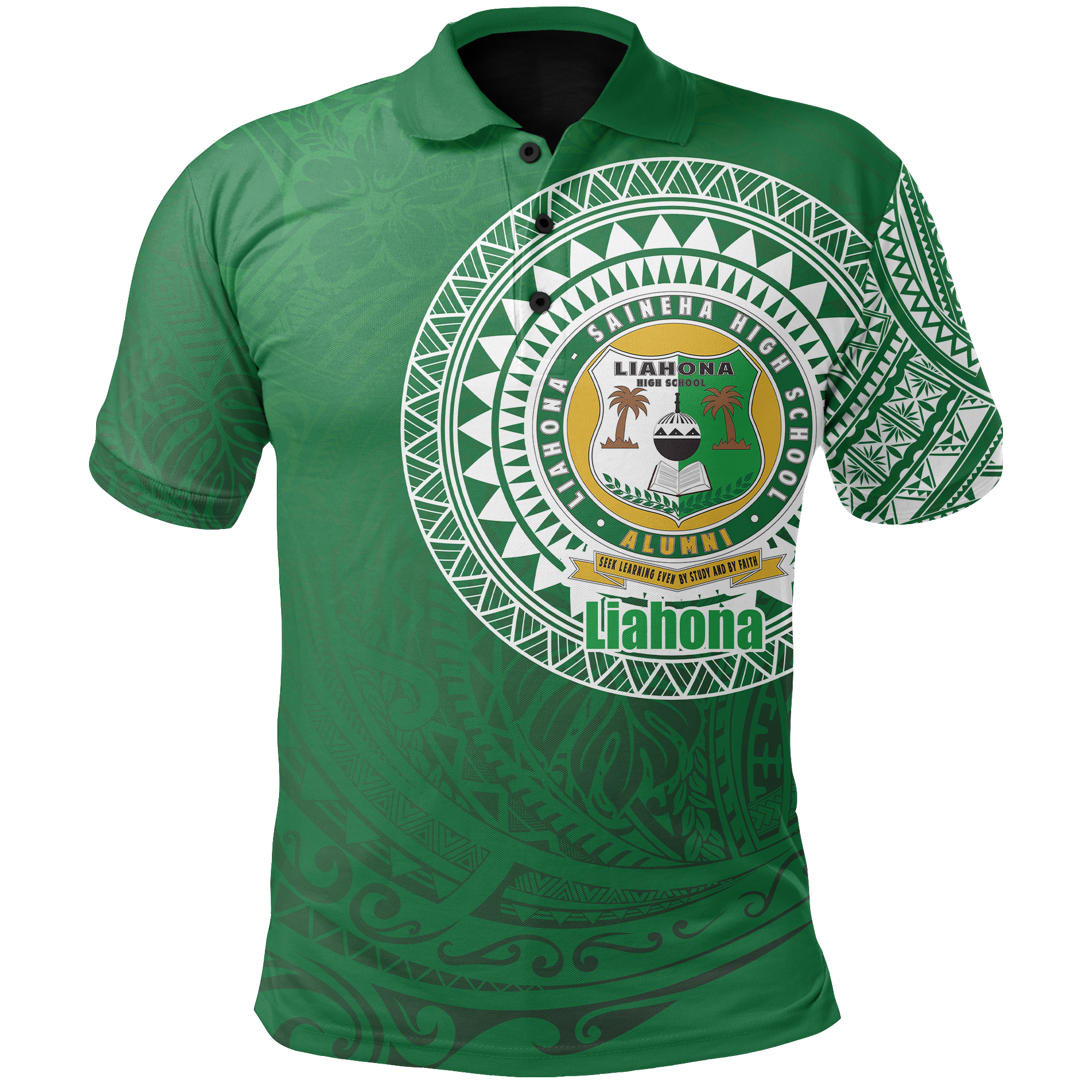 Liahona Tonga Polo Shirt Polynesian Free Style Unisex Green - Polynesian Pride