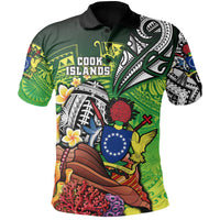 Custom Cook Islands Rugby Polo Shirt Ocean World Style - Polynesian Pride
