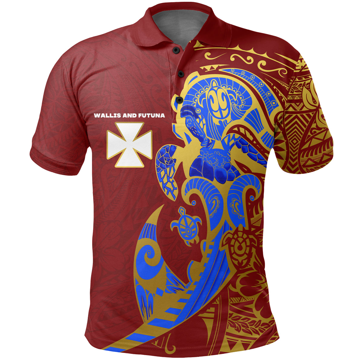 Custom Wallis and Futuna Polo Shirt Polynesian Royal Style LT16 - Polynesian Pride