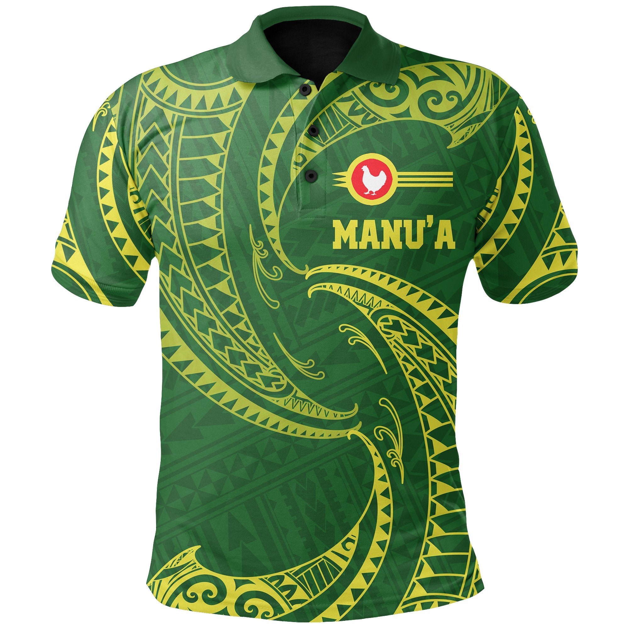 American Samoa Polo Shirt Manua Islands Group Tribal Wave Unisex Green - Polynesian Pride