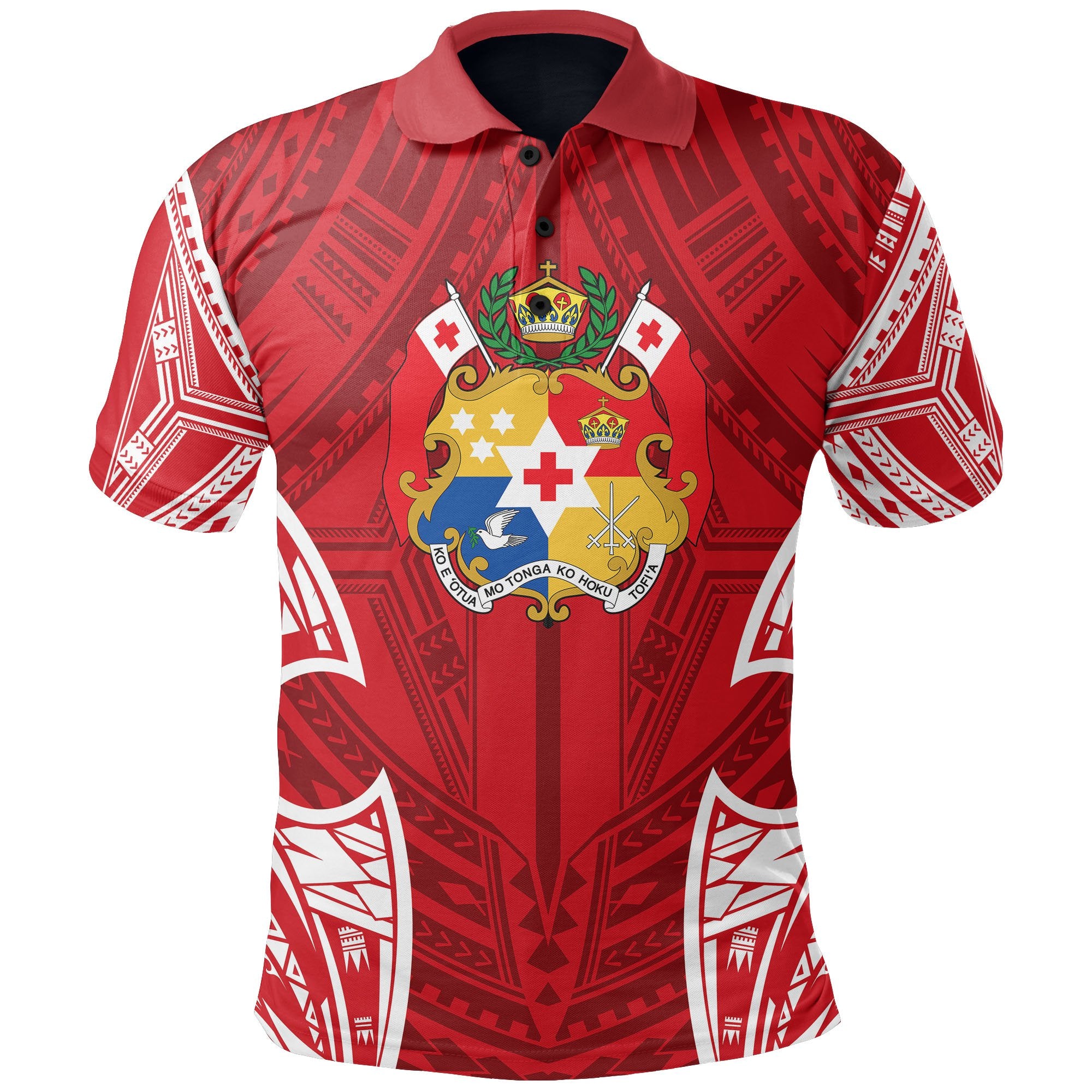 Tonga Polynesian Polo Shirt Pattern With Seal Red Version Unisex Red - Polynesian Pride