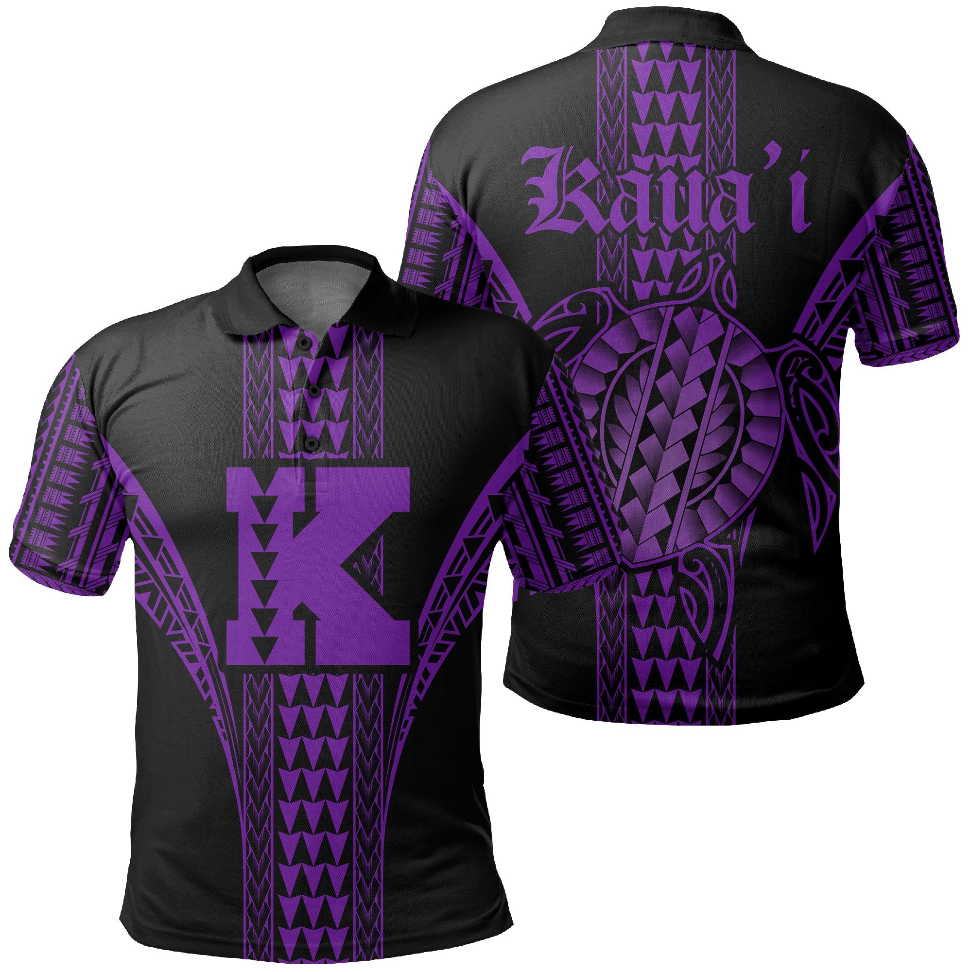 Kauai Island Polynesian Polo Shirt Comely Style Unisex Purple - Polynesian Pride