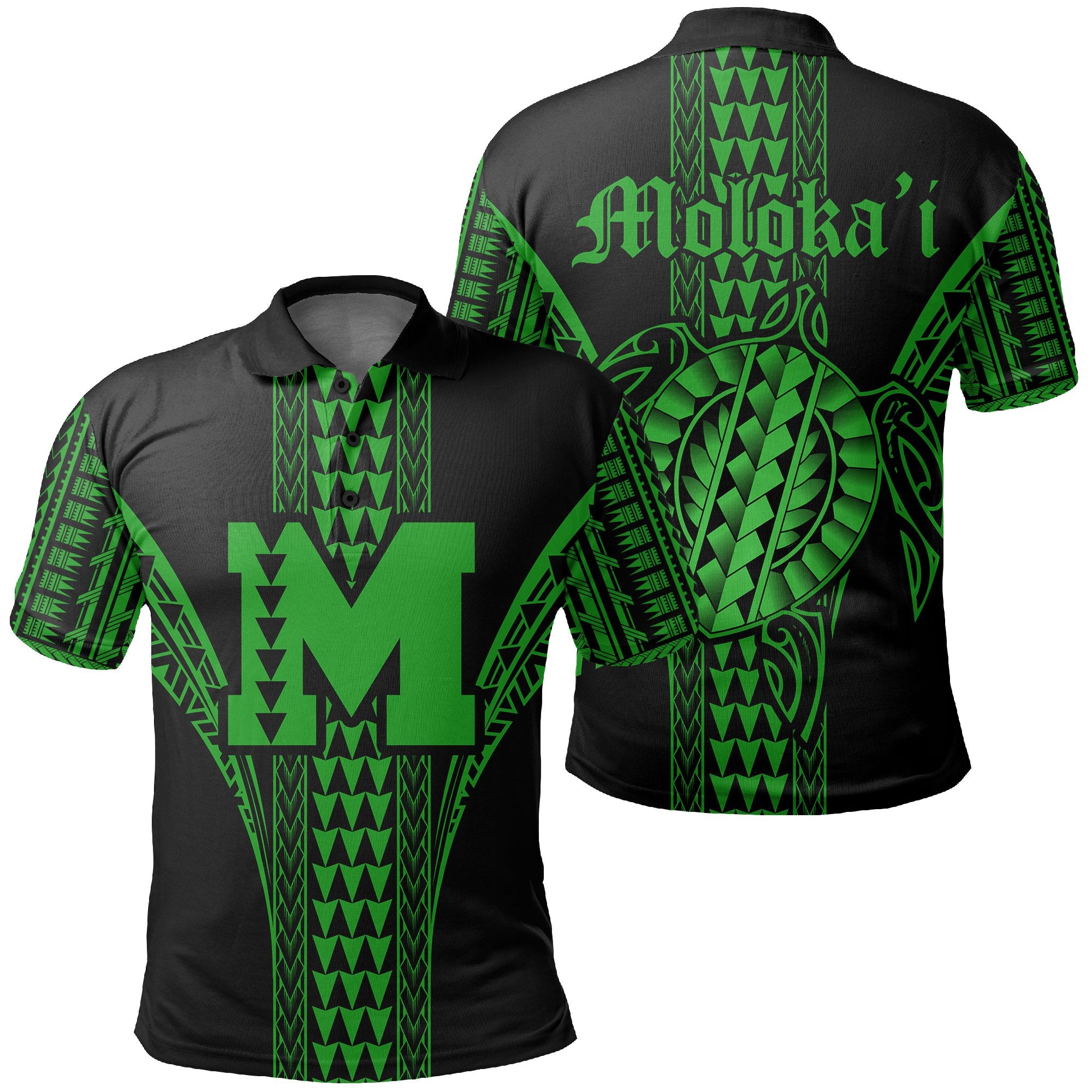 Molokai Island Polynesian Polo Shirt Comely Style Unisex Green - Polynesian Pride