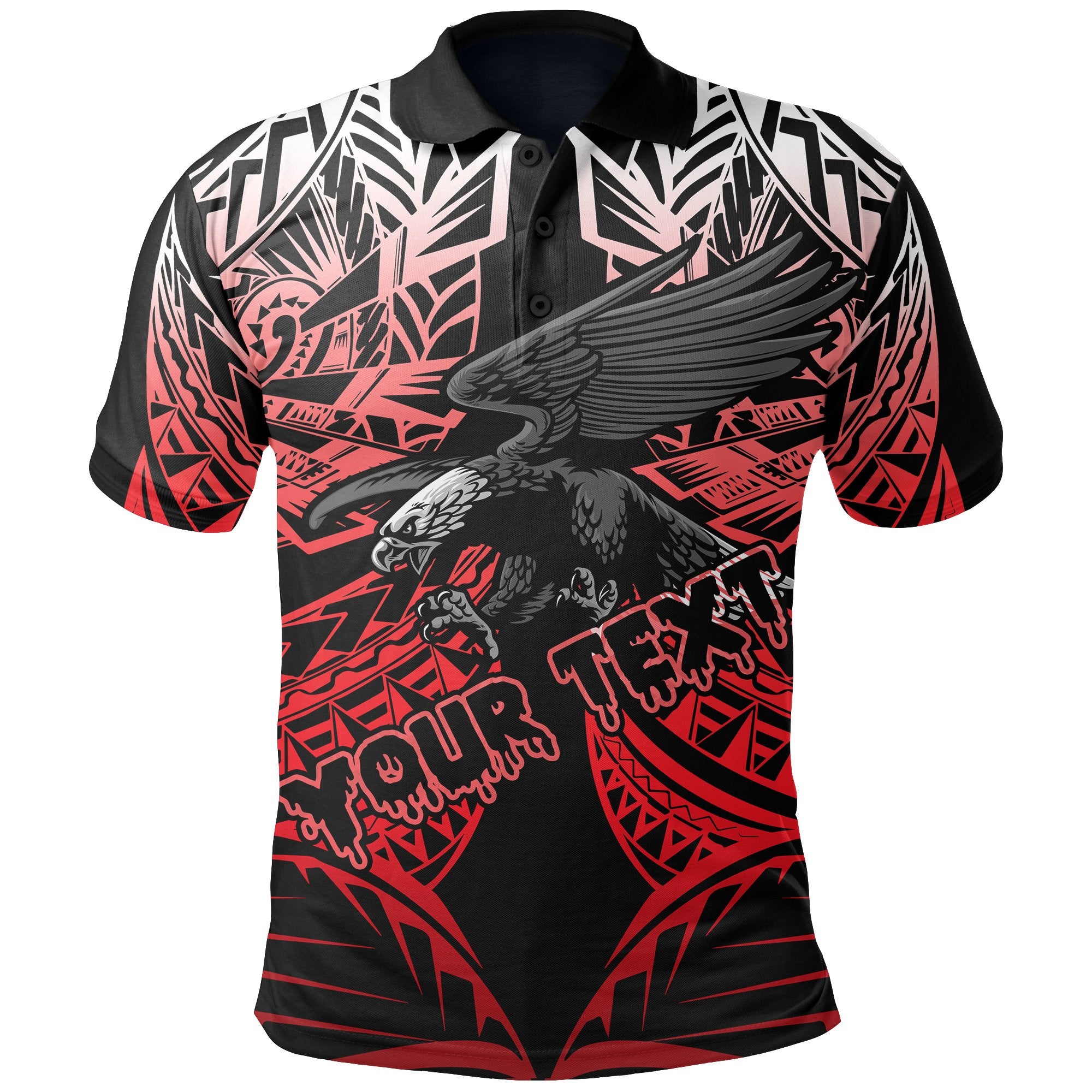 Samoa Polynesian Custom Polo Shirt Eagle Tribal Pattern Red Unisex Red - Polynesian Pride