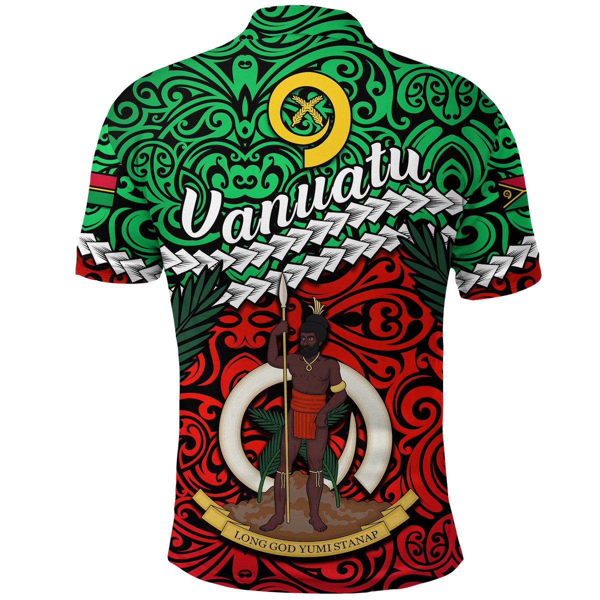 Proud Vanuatu Polo Shirt Pattern Mix Flag LT13 - Polynesian Pride