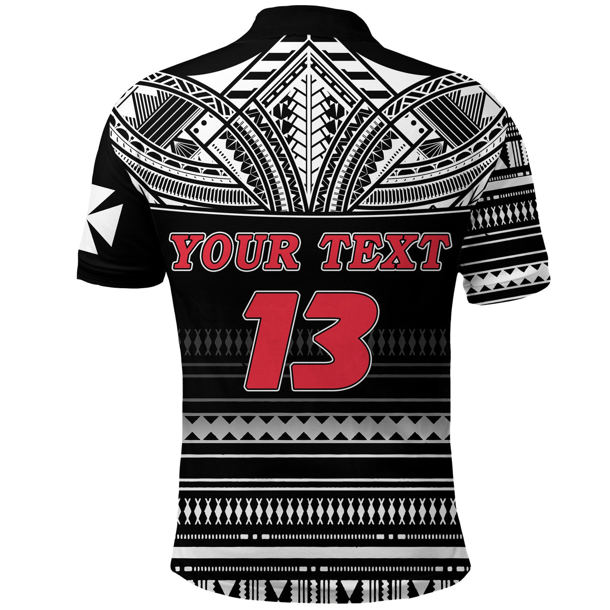 Custom Wallis and Futuna Rugby Polo Shirt Polynesian Clever Black Custom Text and Number - Polynesian Pride