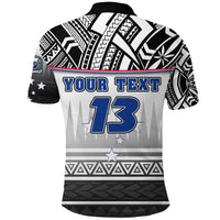 Custom Manu Samoa Rugby Polo Shirt Impressive Version Black Custom Text and Number - Polynesian Pride
