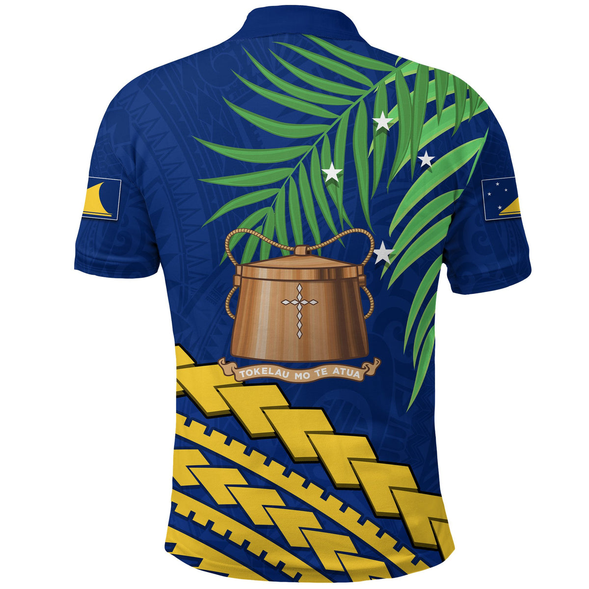 Tokelau Rugby Polo Shirt Coconut Leaves Coconut - Polynesian Pride