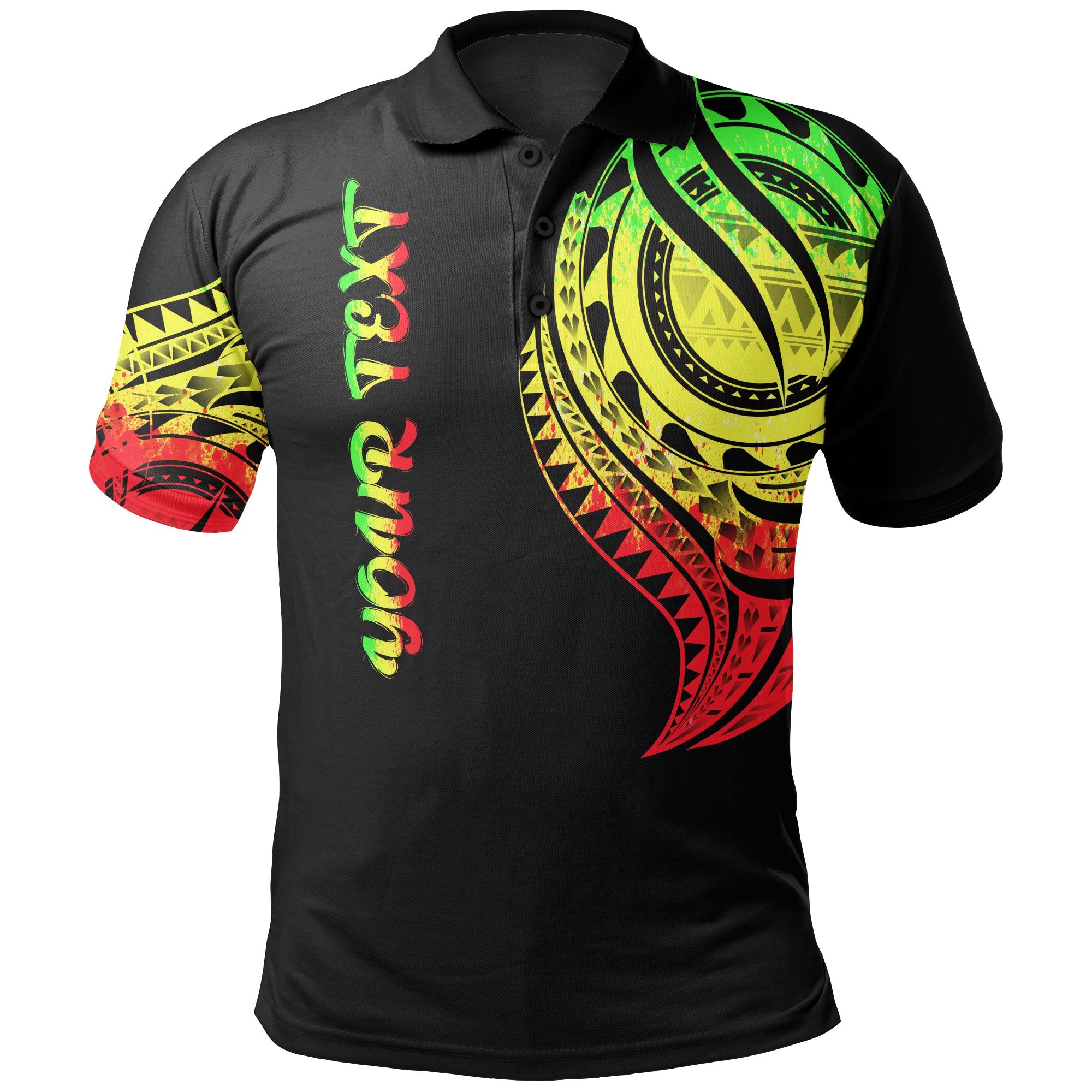 Wallis and Futuna Custom Polo Shirt Wallis and Futuna Tatau Reggae Patterns Unisex Black - Polynesian Pride