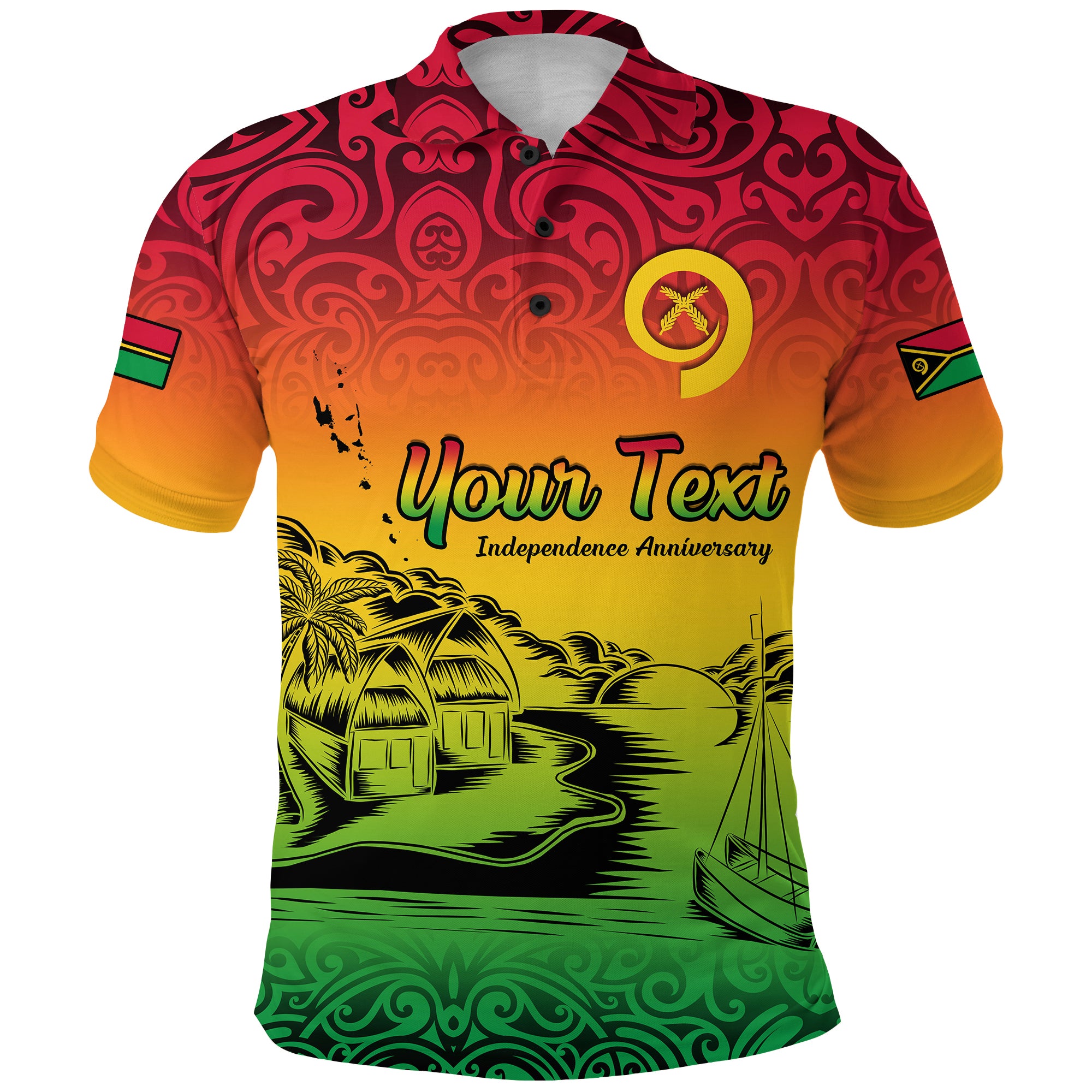 Custom Vanuatu Peaceful Polo Shirt Independence Anniversary LT13 Unisex Red - Polynesian Pride