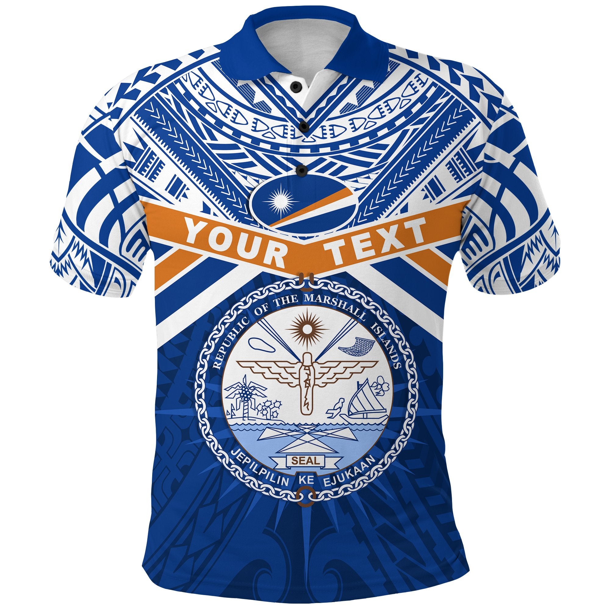 Custom Marshall Islands Rugby Polo Shirt Forever Unisex Blue - Polynesian Pride