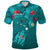 Custom Hawaiian Islands Polo Shirt Hawaii Tropical Flowers and Turtles Turquoise LT13 Unisex Turquoise - Polynesian Pride