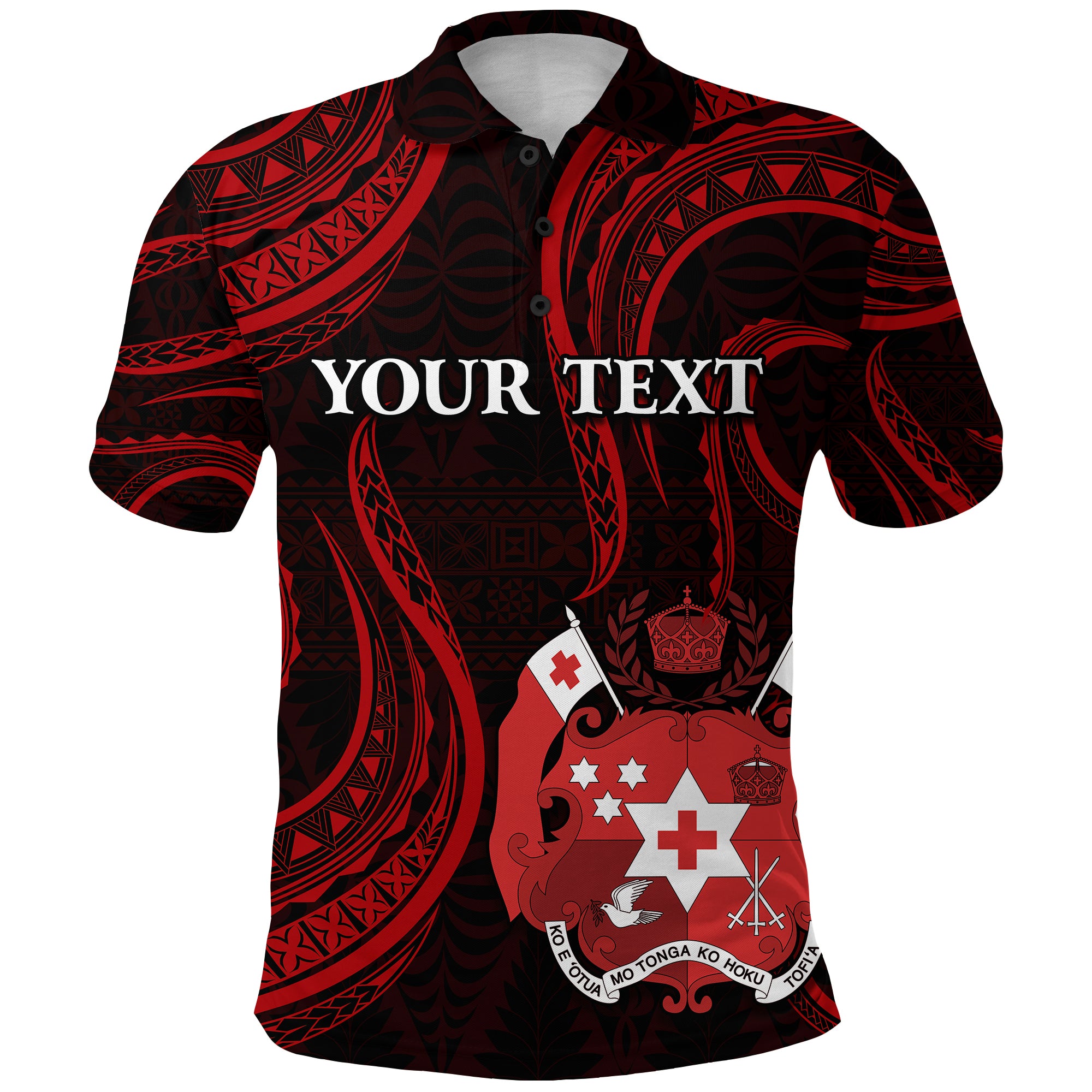 Custom Tonga Pattern Polo Shirt Always Proud LT13 Unisex Red - Polynesian Pride