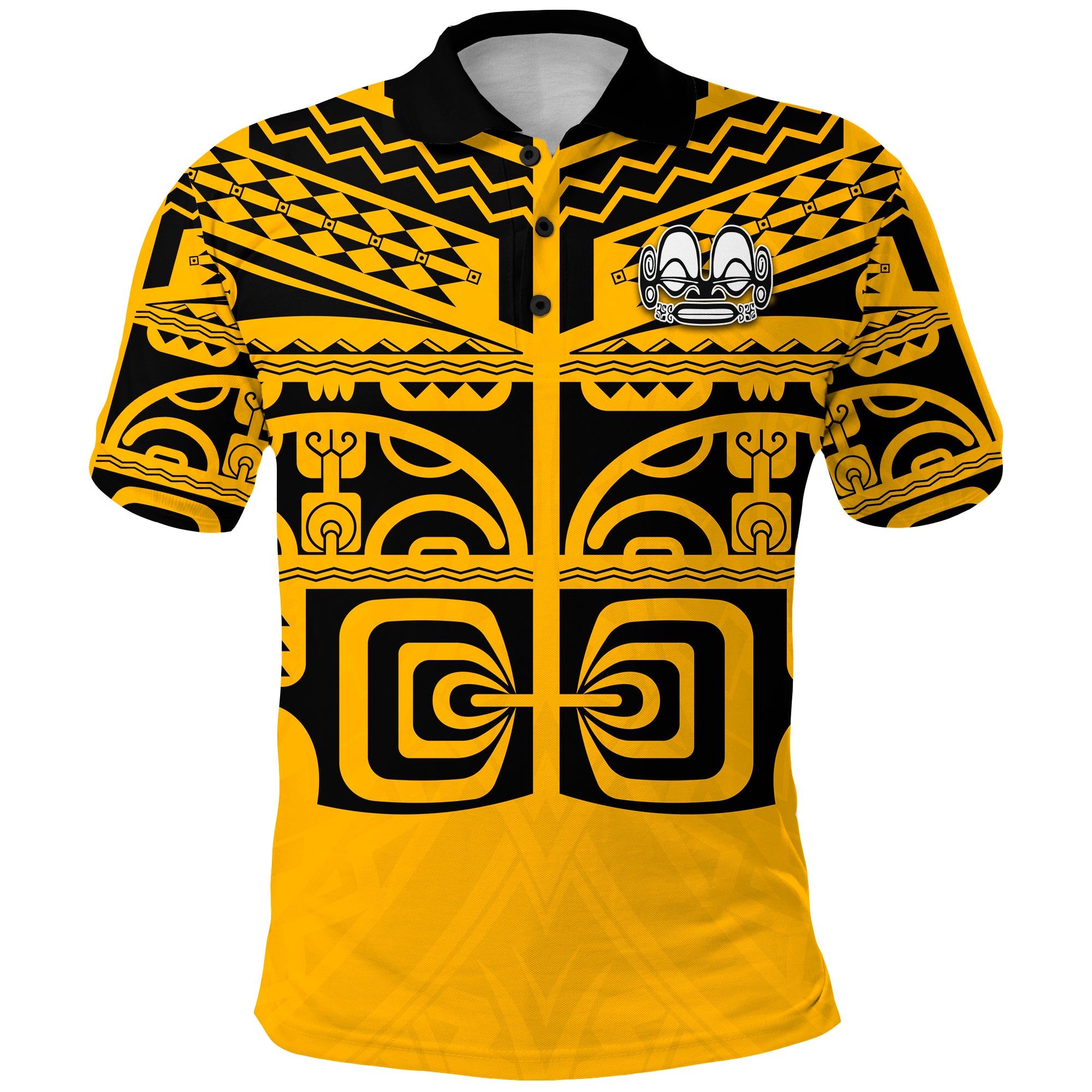 Marquesas Islands Polo Shirt Marquesas Tattoo Version 02 LT13 Unisex Gold - Polynesian Pride