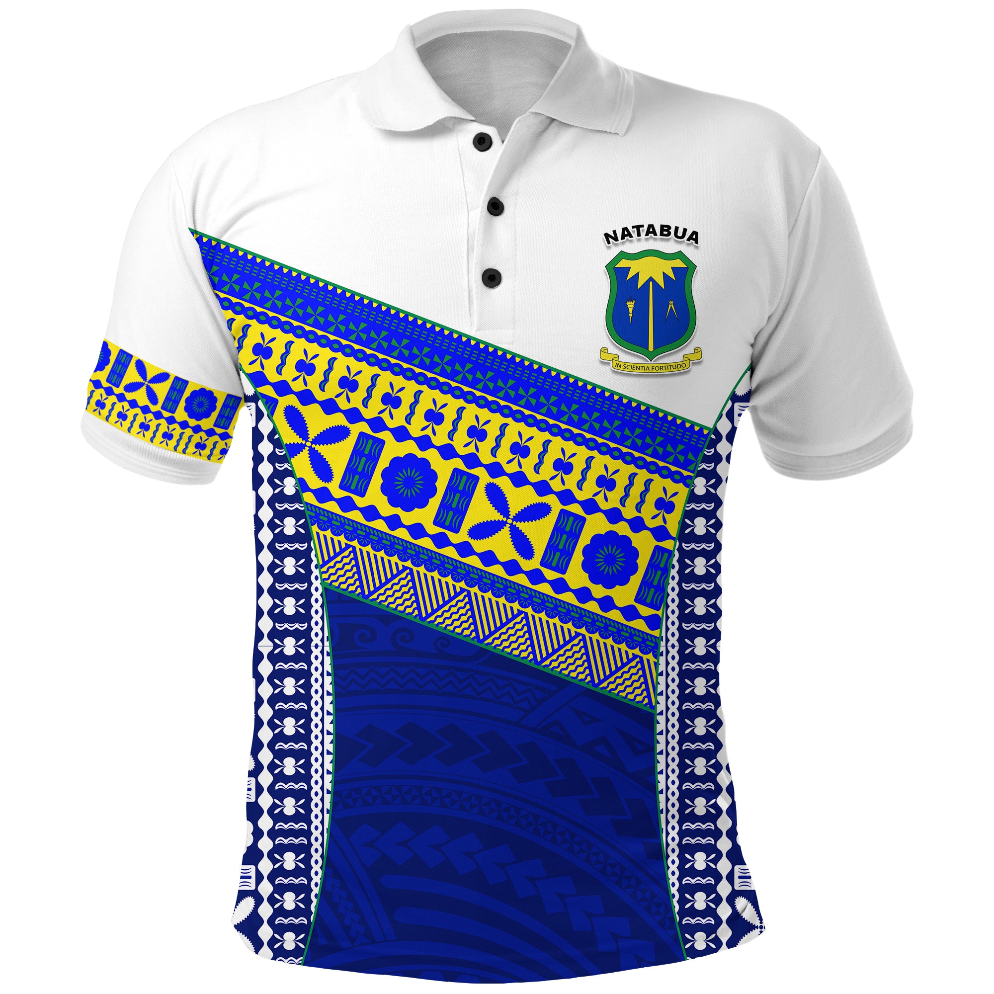 Natabua High School Fiji Polo Shirt NHS Polynesian LT13 Unisex Blue - Polynesian Pride