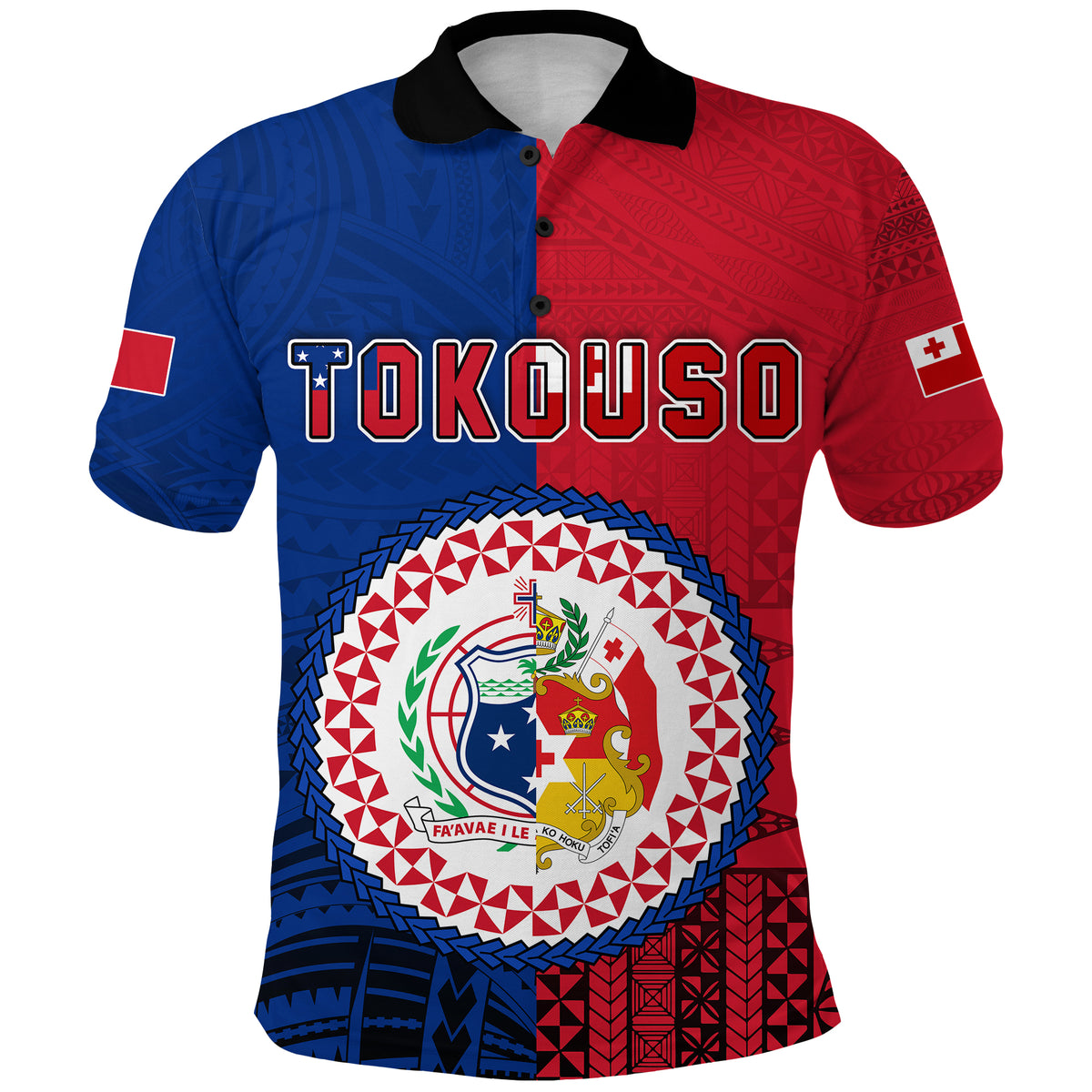 Custom TokoUso Polo Shirt Tonga and Samoa Together LT13 - Polynesian Pride