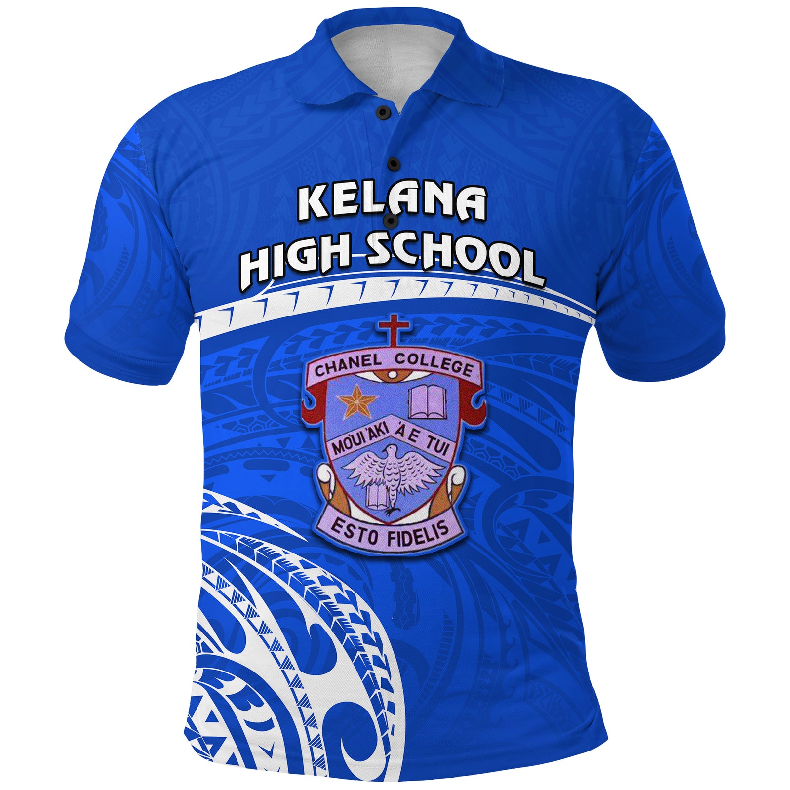 Kelana High School Polo Shirt Version 02 LT13 Unisex Blue - Polynesian Pride