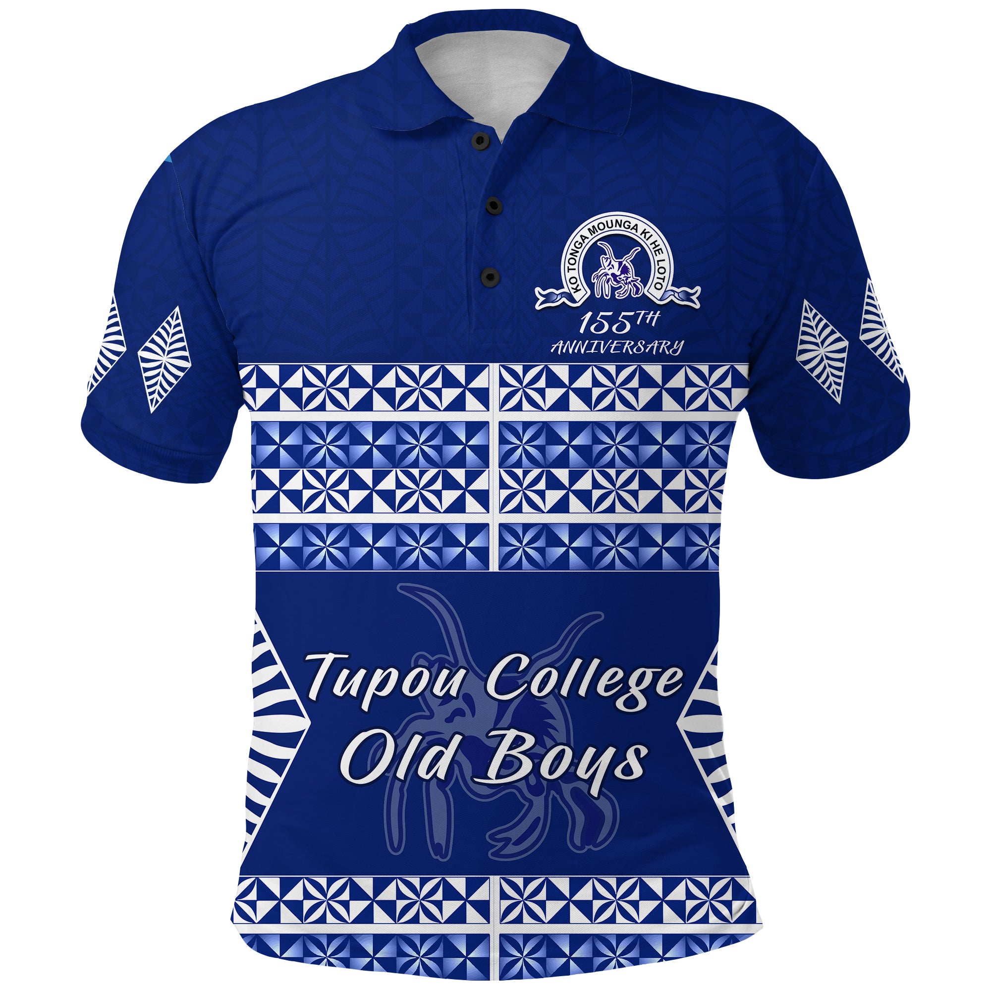 Old Boys of Tupou College Polo Shirt 155th Anniversary LT13 Unisex Blue - Polynesian Pride