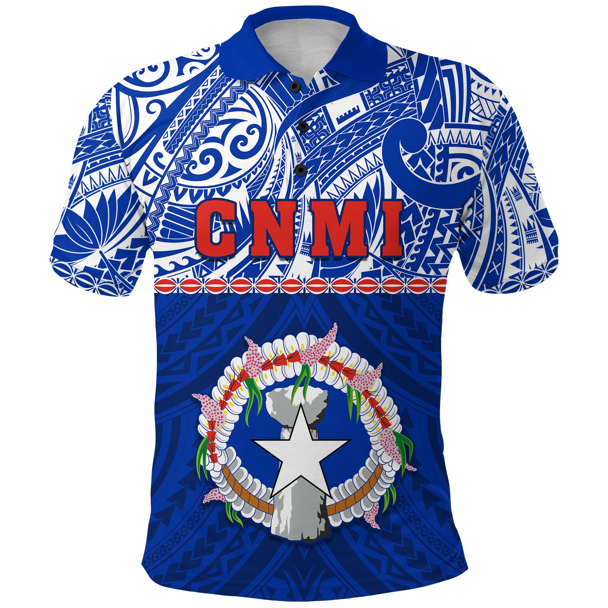 Northern Mariana Islands Polo Shirt Polynesian CNMI Coat of Arms LT13 Unisex Blue - Polynesian Pride