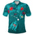 Hawaiian Islands Polo Shirt Hawaii Tropical Flowers and Turtles Turquoise LT13 Unisex Turquoise - Polynesian Pride