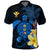 Custom Hawaii Turtle Polo Shirt Hawaiian Flowers Version Blue Elegant LT13 - Polynesian Pride