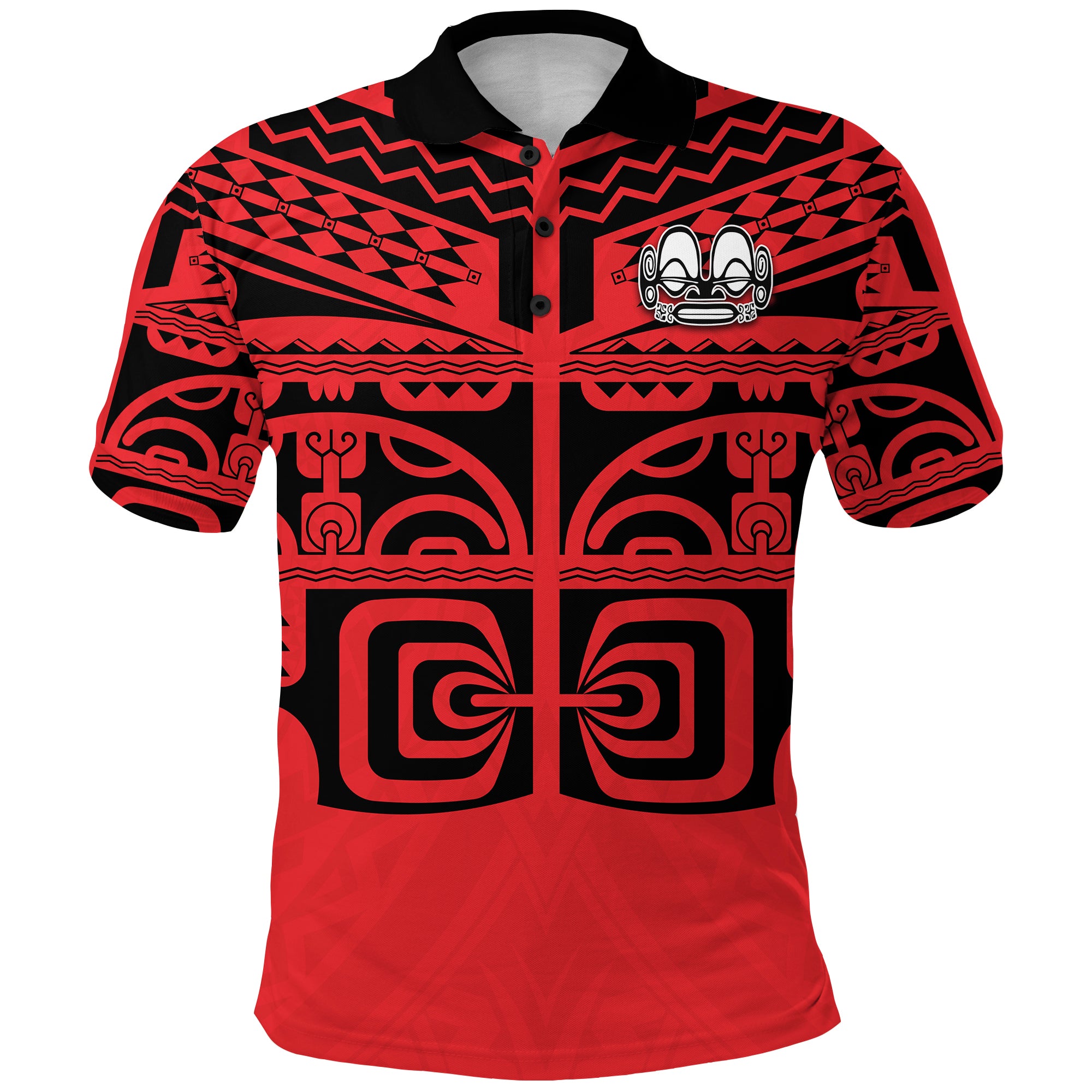 Marquesas Islands Polo Shirt Marquesas Tattoo LT13 Unisex Red - Polynesian Pride