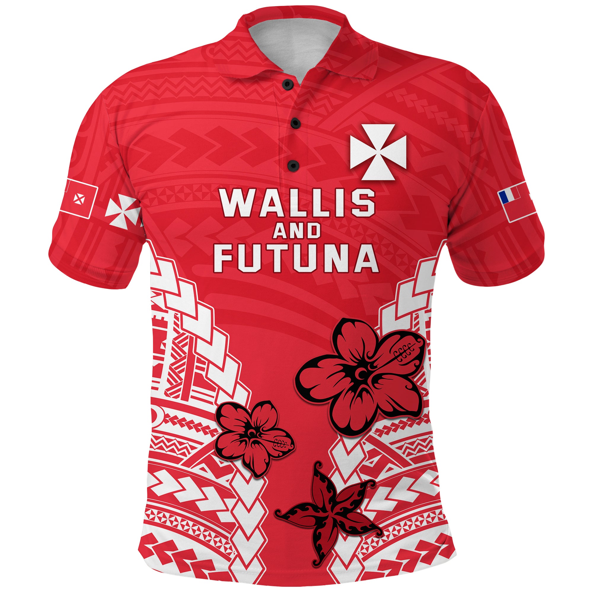 Wallis and Futuna Polo Shirt Impressive LT13 Unisex Red - Polynesian Pride