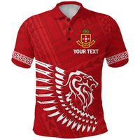 Custom Lion Kolisi Tonga Polo Shirt Polynesian Unisex Red - Polynesian Pride