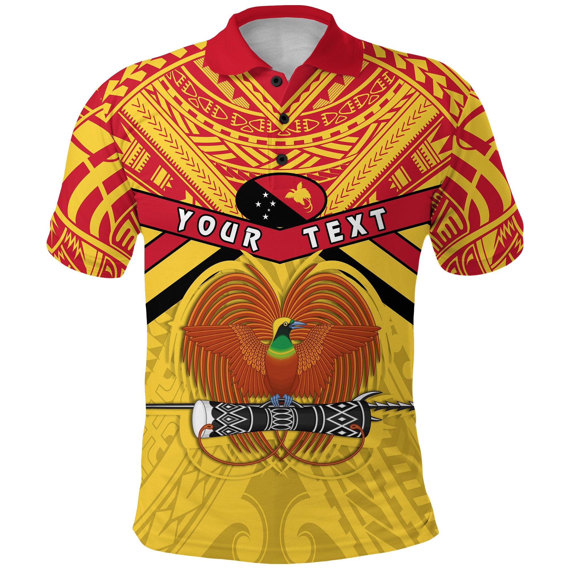 Custom Papua New Guinea Rugby Polo Shirt PNG The Kumuls Unisex Yellow - Polynesian Pride