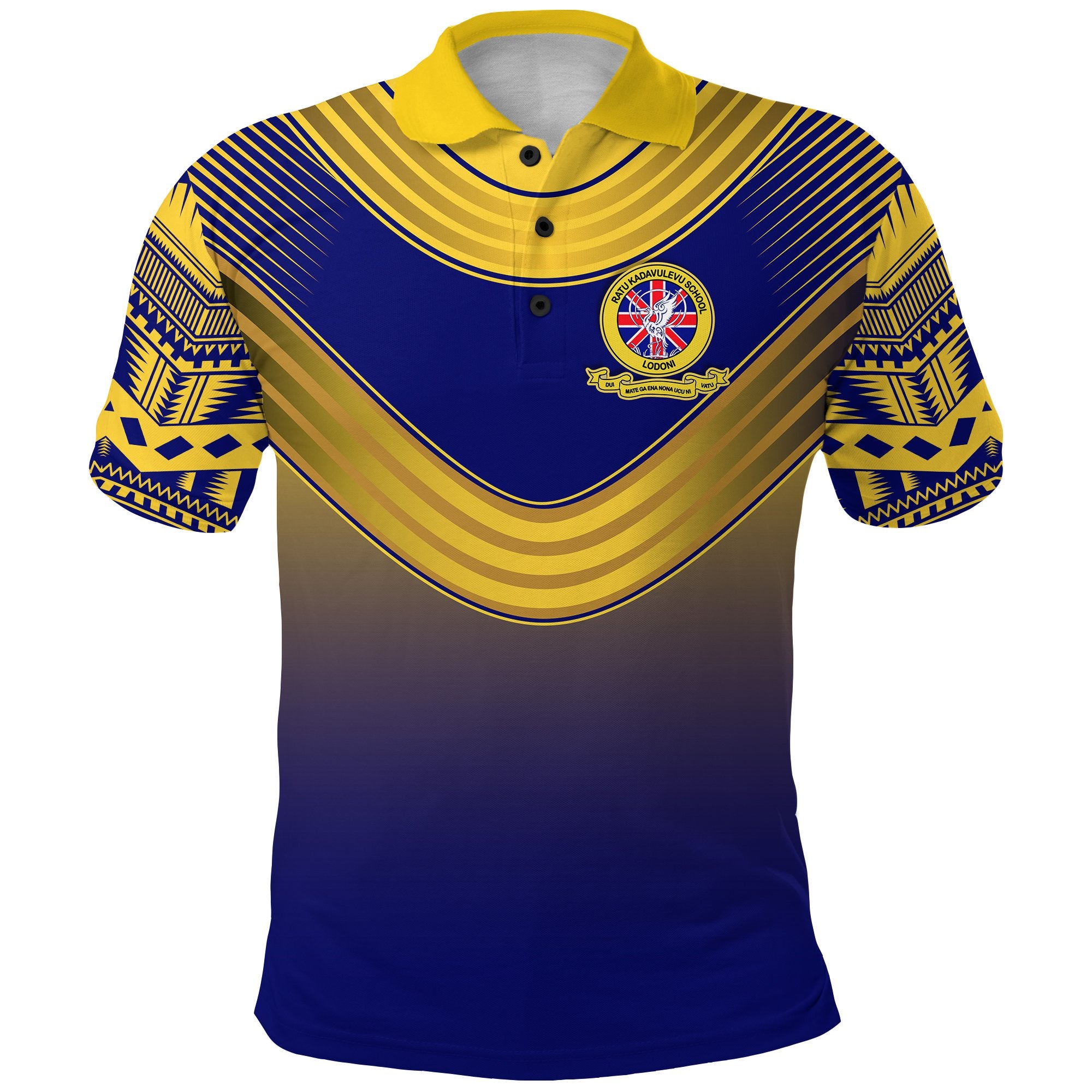 Ratu Kadavulevu Polo Shirt Version 01 School Unisex Blue - Polynesian Pride