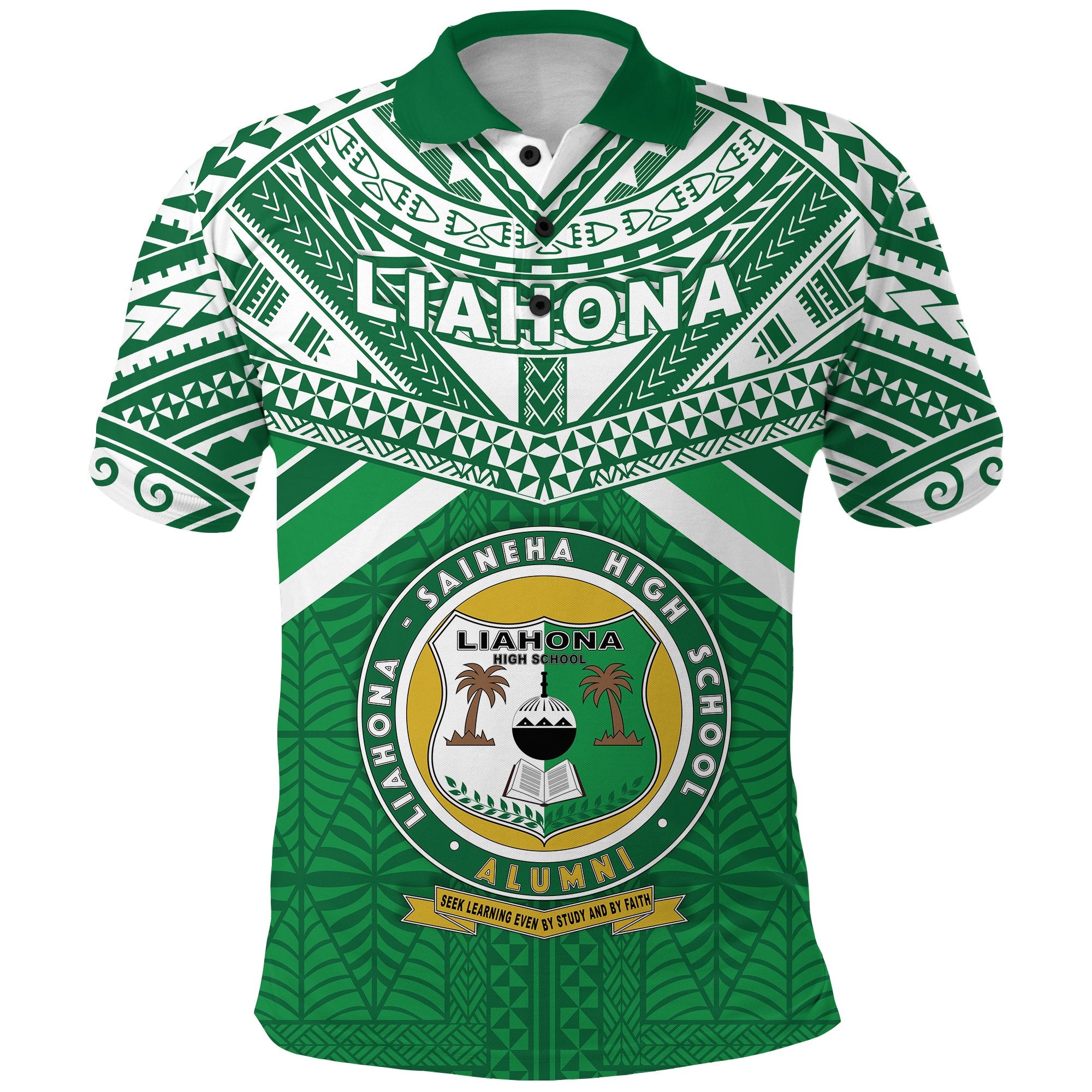 Happy Anniversary Liahona Polo Shirt Tonga High School Unisex Green - Polynesian Pride