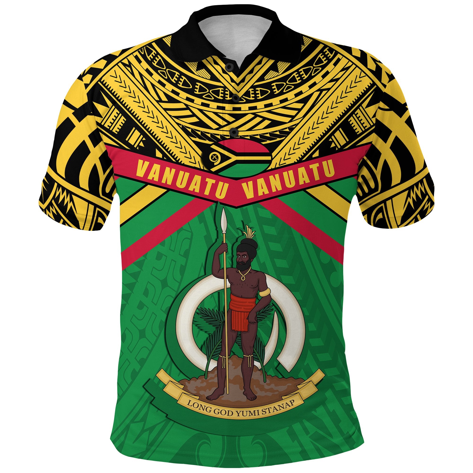 Vanuatu Polo Shirt Simple Coat Of Arms Rugby Unisex Green - Polynesian Pride