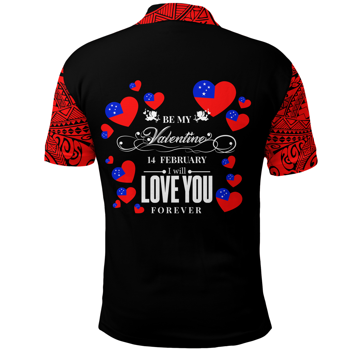 Samoa Valentine Day Couple Polo Shirt LT2 - Polynesian Pride