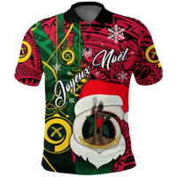 Vanuatu Christmas Joyeux Nol Santas God Yumi Polo Shirt LT2 PURPLE - Polynesian Pride
